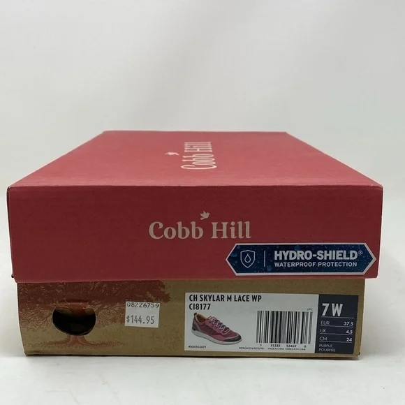 Cobb Hill WOMEN'S SKYLAR WATERPROOF LOW LACE-UP SNEAKER Purple WIDE - Picture 8 of 8